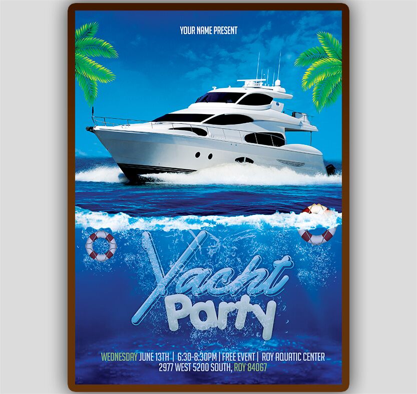 Yacht Party Flyer Template TWorldDesigns Download Now